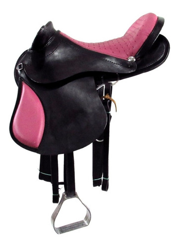 Sela Australiana De Cabeça Preta Com Rosa Luxo Inox 16 Pol Cor Preto-rosa