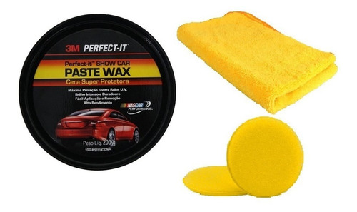 Kit 1un Aplicador , 1 Flanela Microfibra , 3m Cera Paste Wax