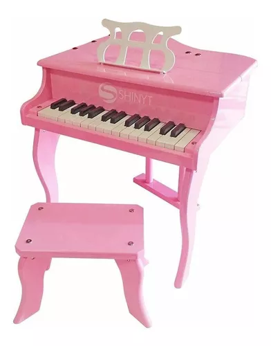 Teclado Infantil Mini Piano Brinquedo 31 Teclas Center-Rosa - My