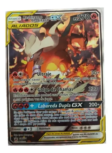 Carta Pokemon Reshiram E Charizard Gx Aliados Original