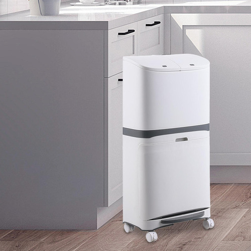 Lj Lixeira De Cozinha, 48l, Grande Capacidade, Com Pedal,