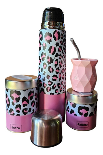 Animal Print Rosado - Equipos De Mate De Acero Ayf Rosa