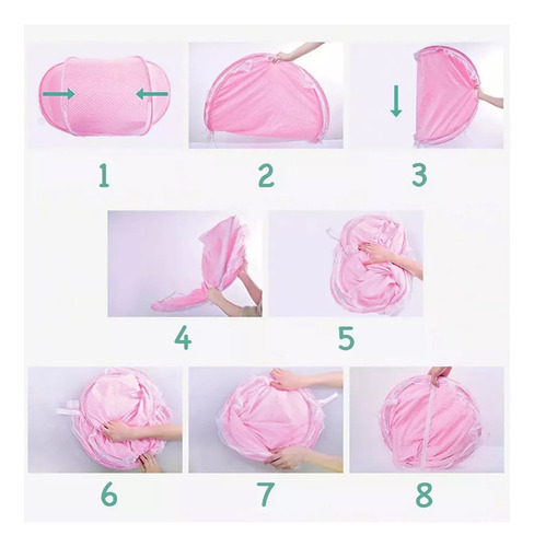 Colchón Portátil Plegable Con Mosquitera Para Bebés