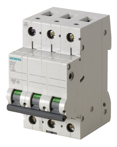 Breaker Control 3x5 Amp   6ka 3polo Tipo C Siemens 5sl6305-7