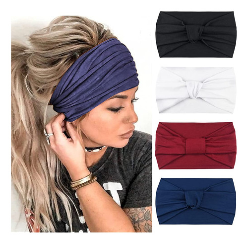 Dreshow 4 Pack Turbante Diademas Para Mujer Anchos Vintage H