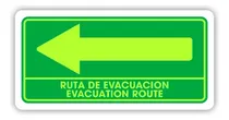 Comprar Señalamiento Ruta De Evacuación Izquierda Esp\u002Fing Foto 20x40