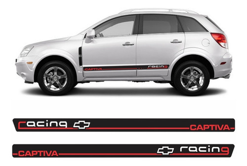 Par Adesivo Compatível Chevrolet Captiva Faixas Lateral P006 Cor Faixas Laterais Personalizadas