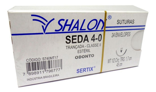 Hilo de sutura de seda circular 4-0, 24 pulgadas, 1/2 pulgadas, 1,7 cm, Shalon