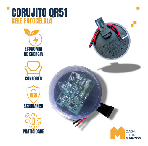 Kit 02 Rele Fotocelula Sensor Corujito Qr51 C/suporte