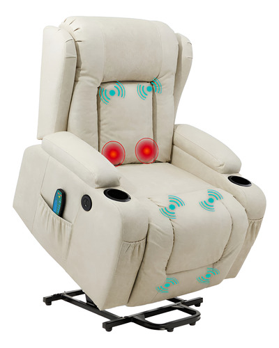 Sillón Reclinable De Masaje Con Elevación Eléctrica Bcp