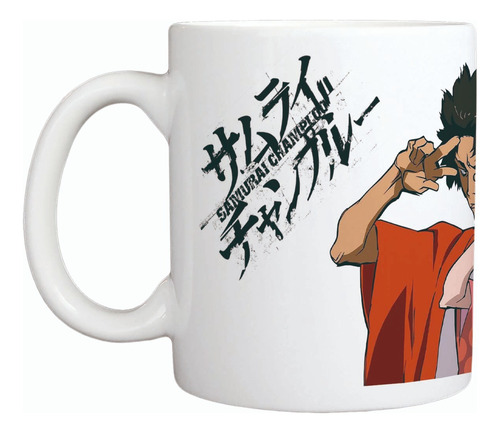 Taza Blanca 325 Ml - Samurai Champloo - Fuu, Mugen Y Jin Blanco Fuu Mugen Y Jin