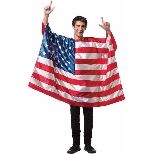 Disfraz Para Adulto De Traje De Bandera De Usa Talla L/xl