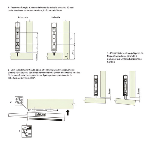 Pulsador Magnetico Embutir Branco Fgv/tn