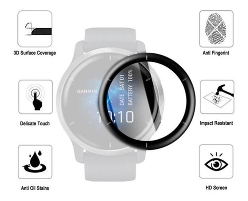 Kit Pulseira Pelicula 3d Capa Plug Para Garmin Vivoactive 4