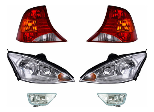 Faros + Nieblas + Calaveras (6 Piezas) Focus 2005-2006 Depo