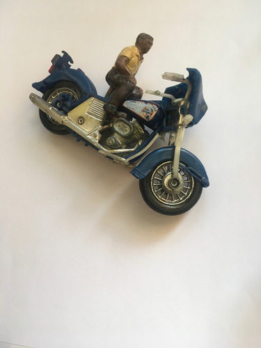 Moticicleta Harley Davidson Matchbox Año 1983 Escala 1/34 Azul Acero (Usado)