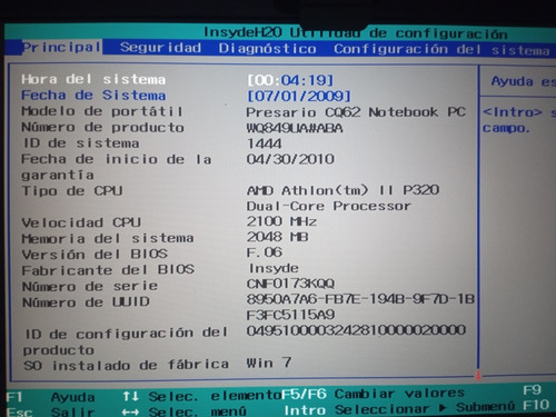 Compaq Presario Cq62-209wm Piezas Precios En Descripción