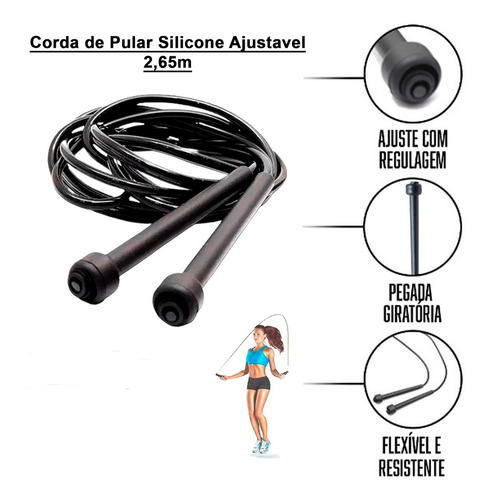 Kit - Caneleira 5 Kg + Step + Roda Abd + Colchonete + Corda
