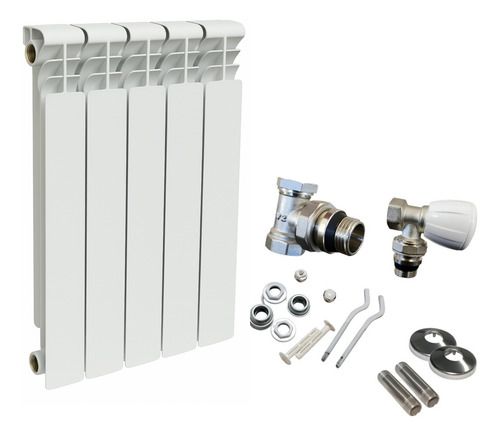 Radiador De Calefacción De Agua Caliente 5 Elementos + Kit