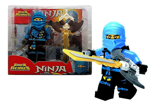 Boneco Ninja Sora Mestre Do Trovão Block Heroes Polibrinq
