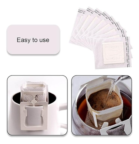 50 Bolsas De Papel De Filtro De Café Portátil Para Colgar