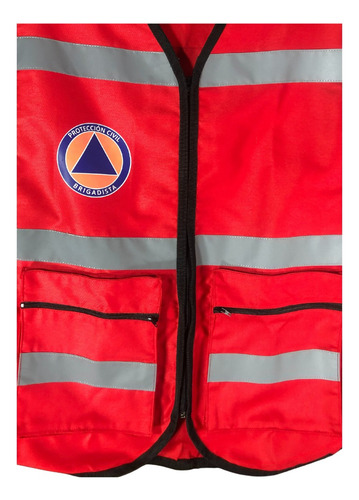 Chaleco Rojo De La Brigada Prevención Y Combate Incendios