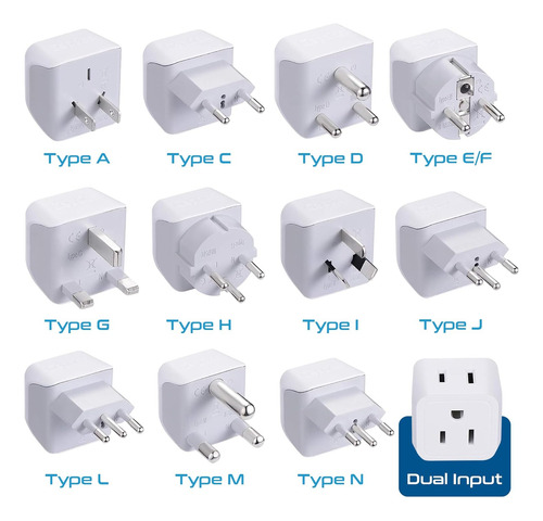 Juego De Adaptadores Ceptics World Travel: 2 En 1 De Ee. ...