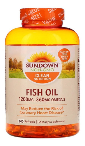 Fish Oil 1200 Mg  200(capsulas Blandas) (360mg Omega 3)
