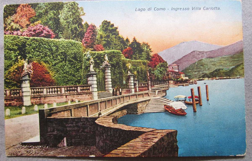 Antigua Postal Lago Di Como Ingraso Villa Carlota