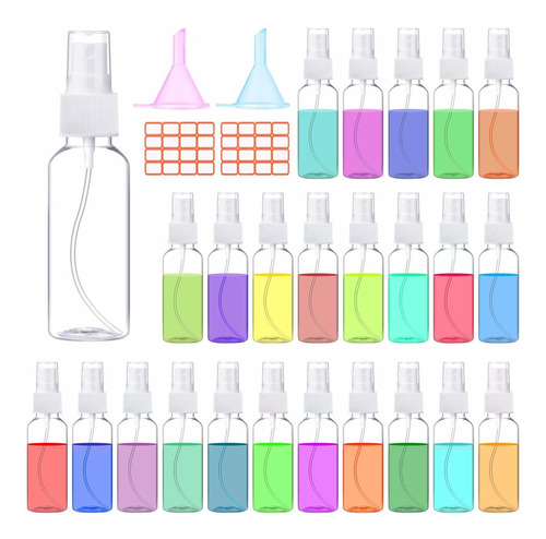 24 Botellas Pulverizadoras De 1.7 fl Oz Con 2 Embudos  32 E