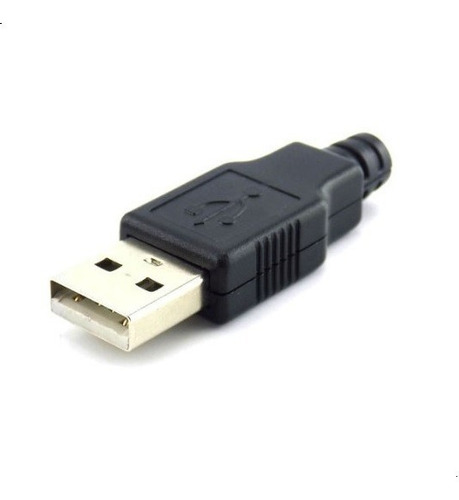 Conjunto Ficha Conector Usb Macho Tipo A Para Soldar + Tapa