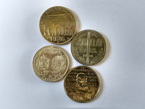 4 Moedas Brasil 5000 E 2000 Réis 1936,35,32  E 22 Em Prata