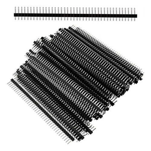 100 Piezas Tira De 40 Pines Macho Recto Cuadrados Pcb 2.54mm