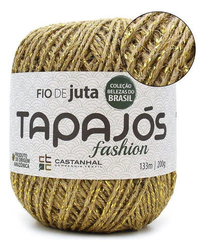 Fio De Juta Natural Tapajós Fashion Brilho Ouro 200g - 133 M Cor Unica