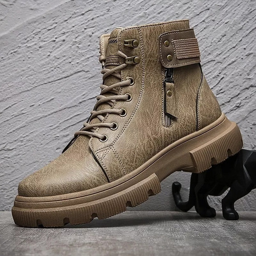 Botas Hombre Casuales Botines Británicos Piel Plataforma