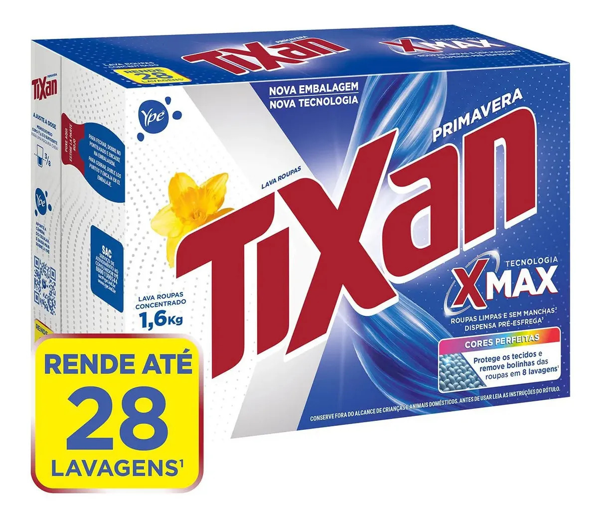Lava Roupas em Pó Concentrado Primavera (Sachê) 1,6kg Tixan Ypê