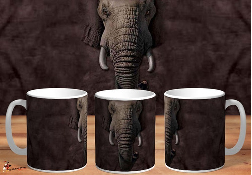 Taza De Ceramica Elefante 3d Art