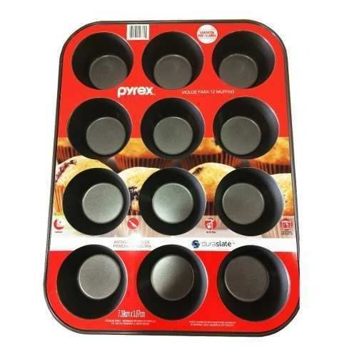 Molde  X 12 Muffins Cupcakes Teflon  Pyrex Pettish Online