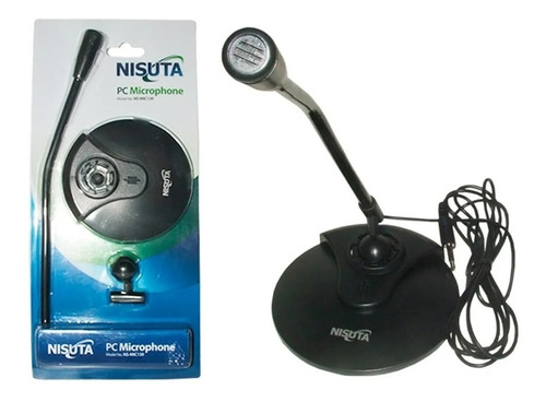 Micrófono Omnidireccional Nisuta Nsmic130 Pc 3.5mm Con Pie