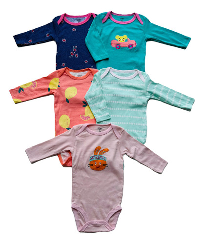 Set De Bodys Manga Larga Para Niña