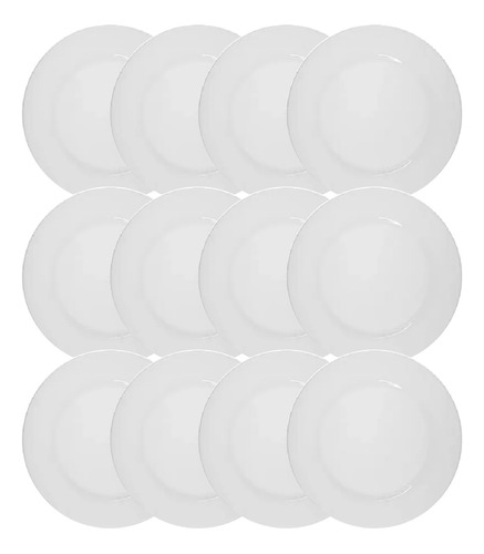 Plato Té Porcelana Blanca Línea 1150 Tsuji X12