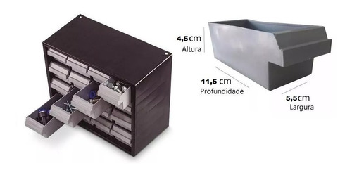 Imagem 3 de 4 de Gaveteiro Organizador Multiuso 16 Gavetas 27,5x22x14 7000