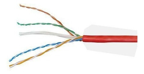 Imagem 2 de 2 de Cabo Utp Rede Cat 6 Vermelho 100 Metros