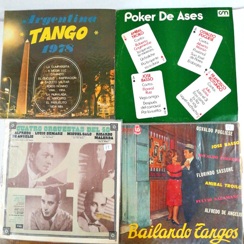 4 Disco Vinilo Tango Milonga Troilo Piazzolla Basso Calo 