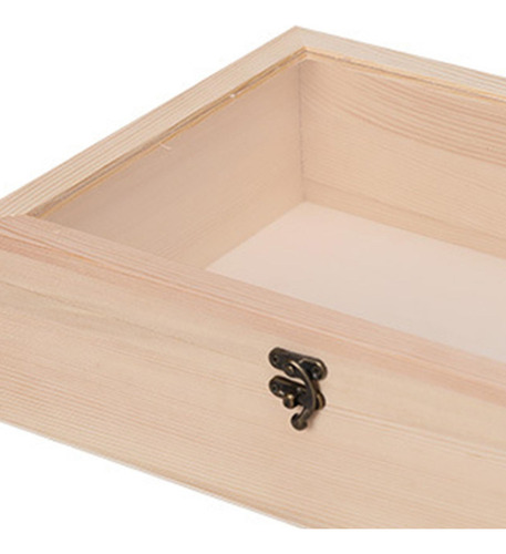 Caja De Almacenamiento De Madera Con Tapa Acrílica Transpare