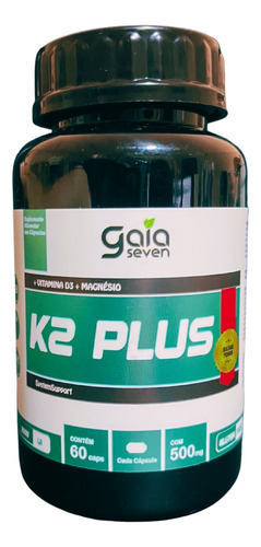 Vitamina D3  + K2  Mk 7  E Magnesio Suplemento Com  60 Caps