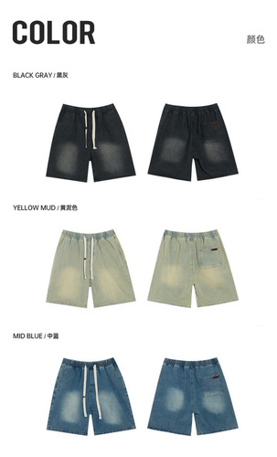 Pantalones Cortos Vaqueros Rigorer Para Hombre, Estilo Hip H