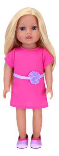 Muñeca Rubia Sophia Vinilo 18 Vestido Rosa American Girl