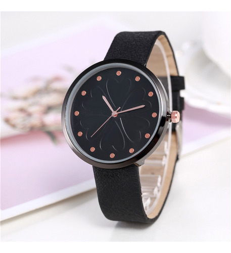 Reloj Con Estampado De Coche Para Mujer Con Correa De Cuero