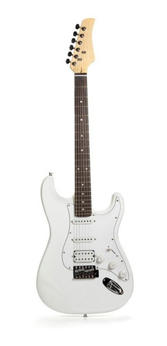 Guitarra eléctrica Femmto Stratocaster EG001 de aliso 2020 blanca brillante con diapasón de mdf